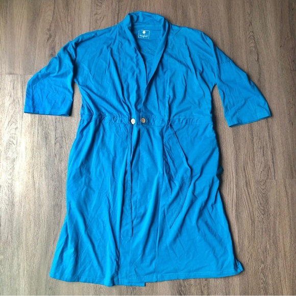 BROBE Post Surgery Recovery Robe Size Medium Blue Tie Front Super Soft - Picture 1 of 9